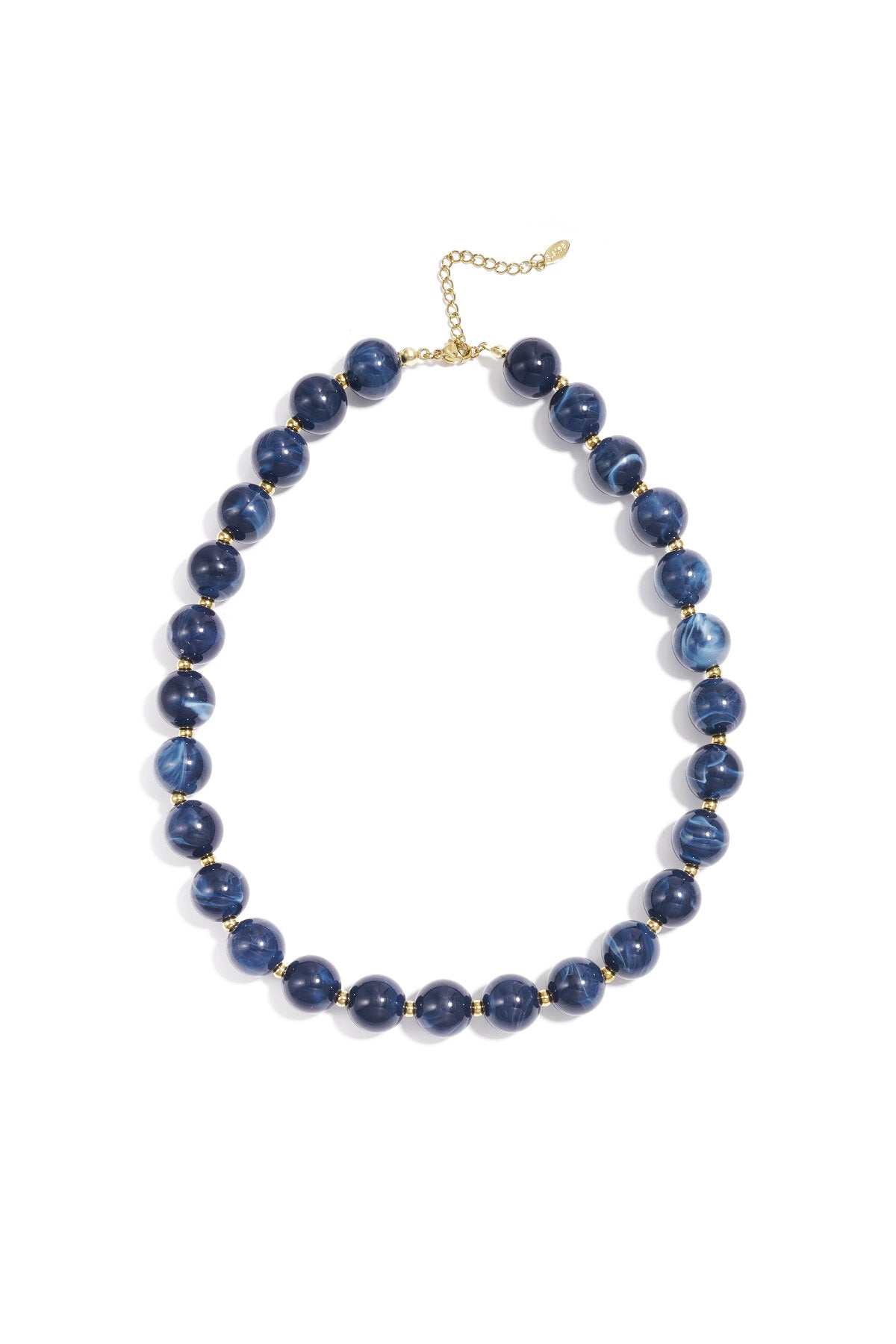 Kralenketting met goude kraaltjes 13.5mm