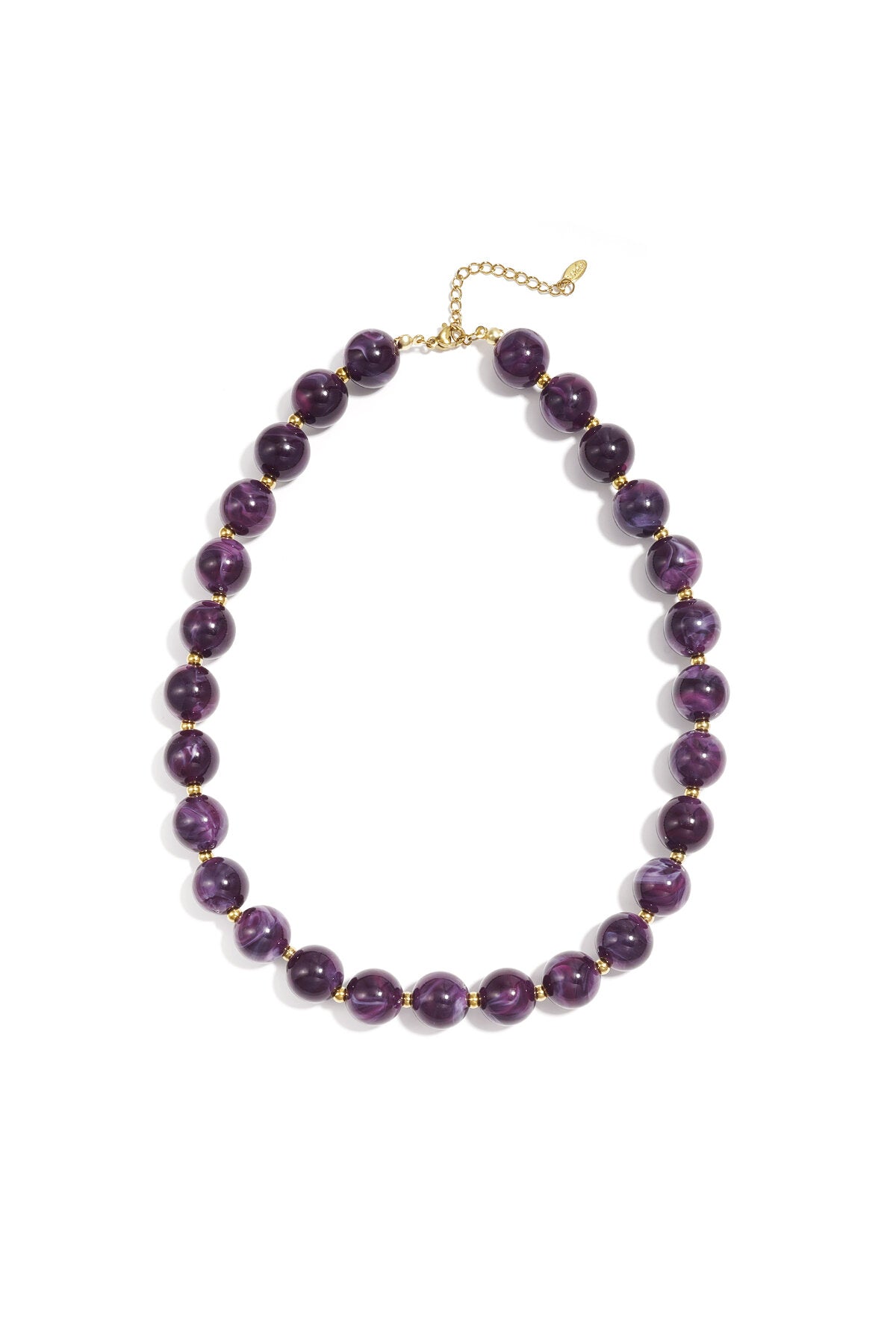Kralenketting met goude kraaltjes 13.5mm