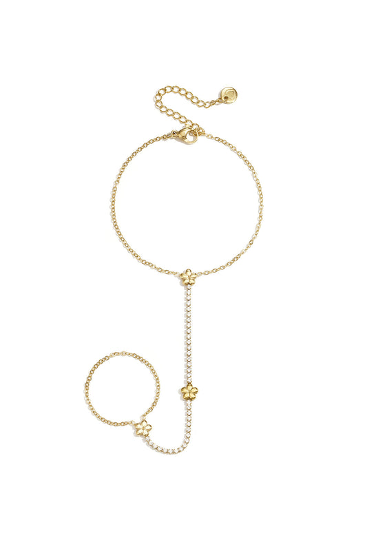 Handchain tennis-style met bloemetjes